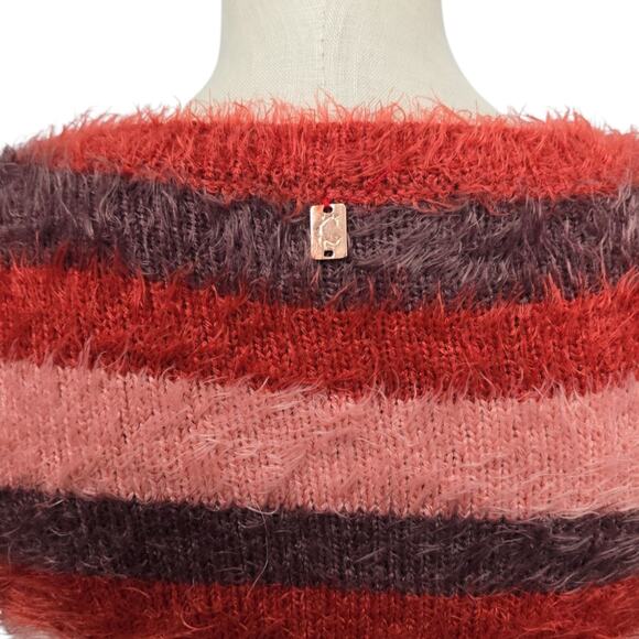 Knitz For Love & Lemons Red Striped Fleetwood Sweater Dress Size Small Eyelash - Picture 9 of 10